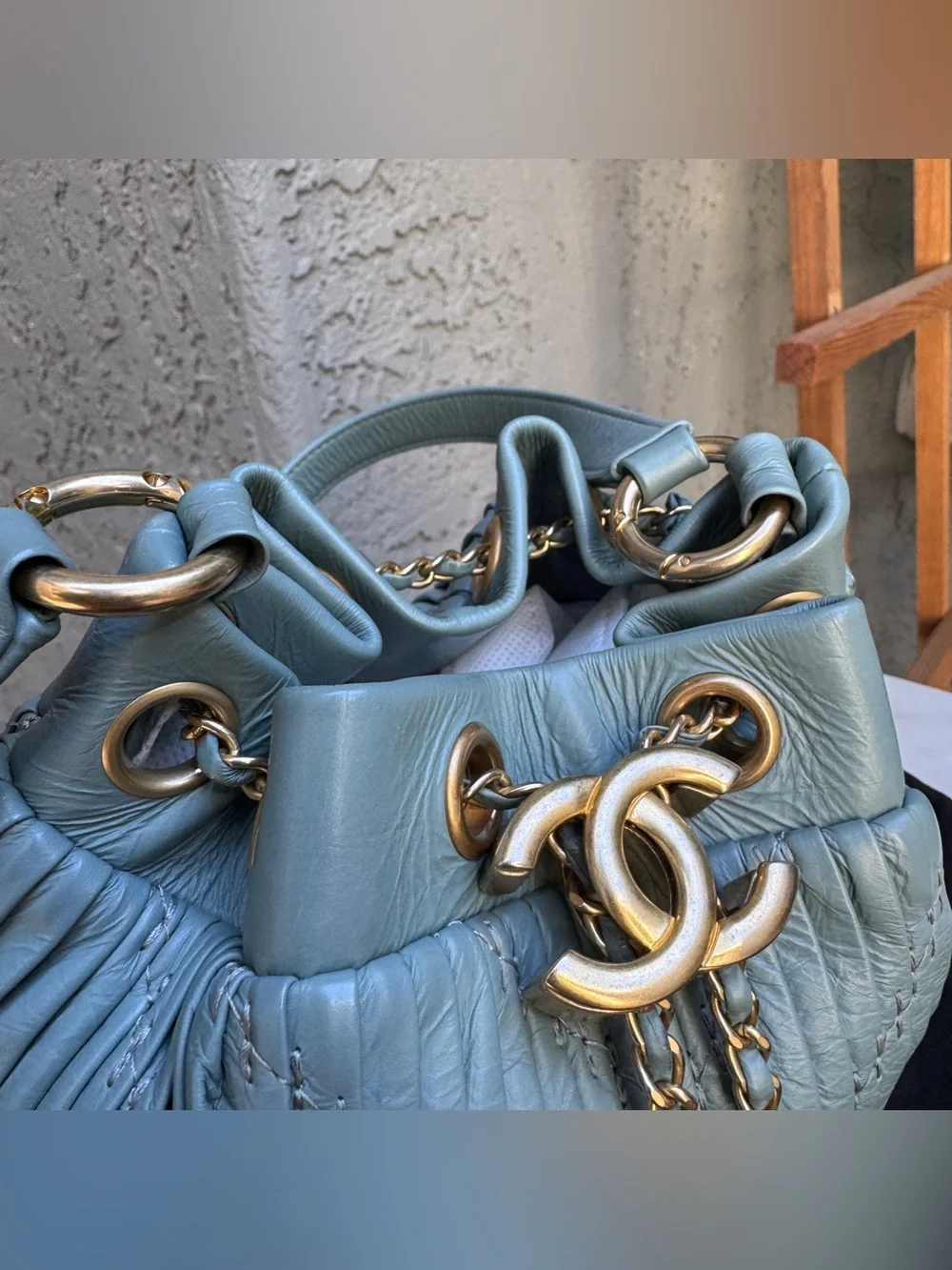 Chanel Paris-Greece Small Coco Pleats Bucket Bag
